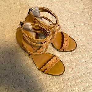 Lucky Brand Lameer Suede Block Heel Sandals